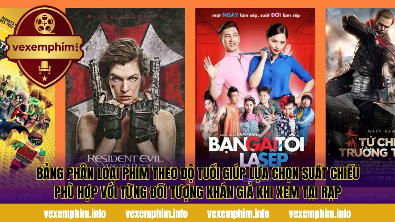 Bảng phân loại phim theo độ tuổi giúp lựa chọn suất chiếu phù hợp với từng đối tượng khán giả khi xem tại rạp