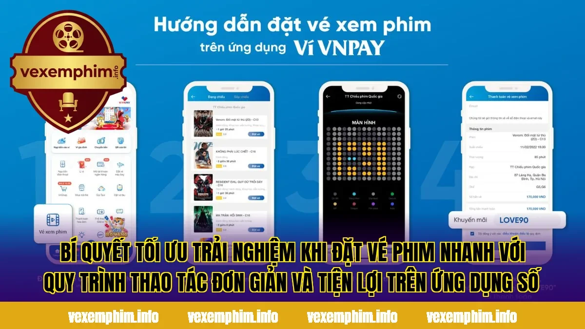 Bí quyết tối ưu trải nghiệm khi đặt vé phim nhanh với quy trình thao tác đơn giản và tiện lợi trên ứng dụng số