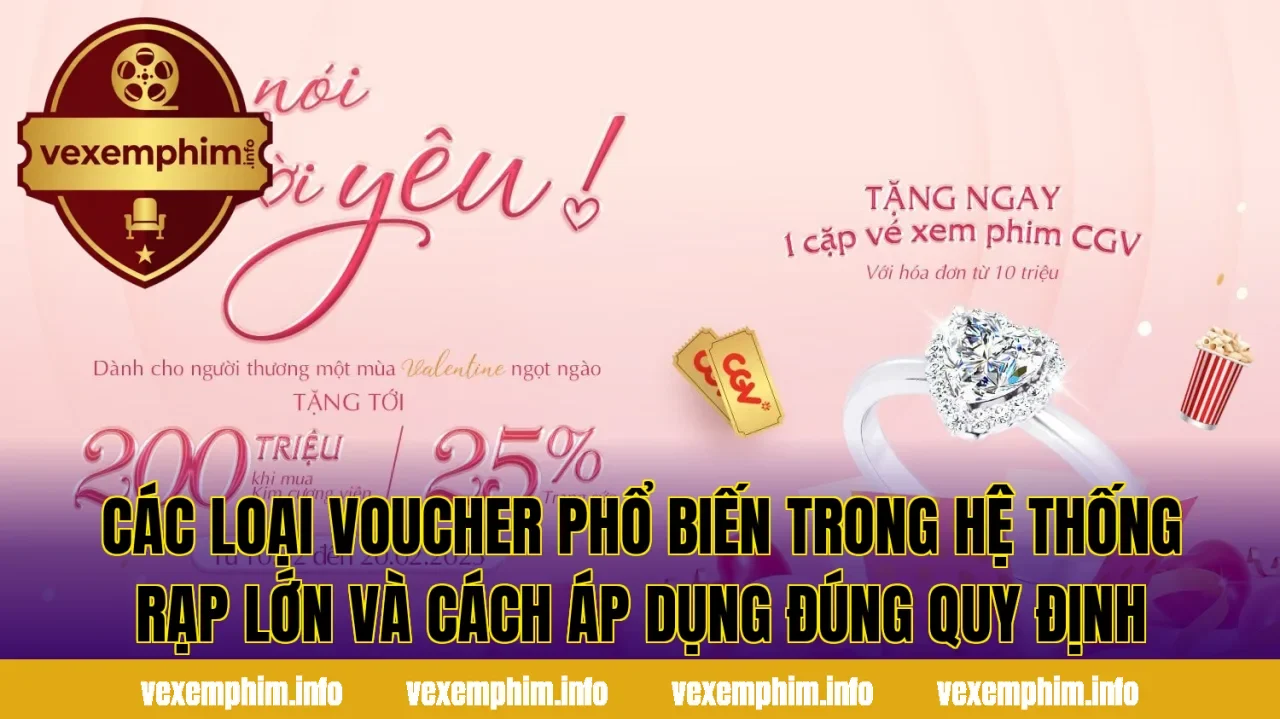 Các loại voucher phổ biến trong hệ thống rạp lớn và cách áp dụng đúng quy định