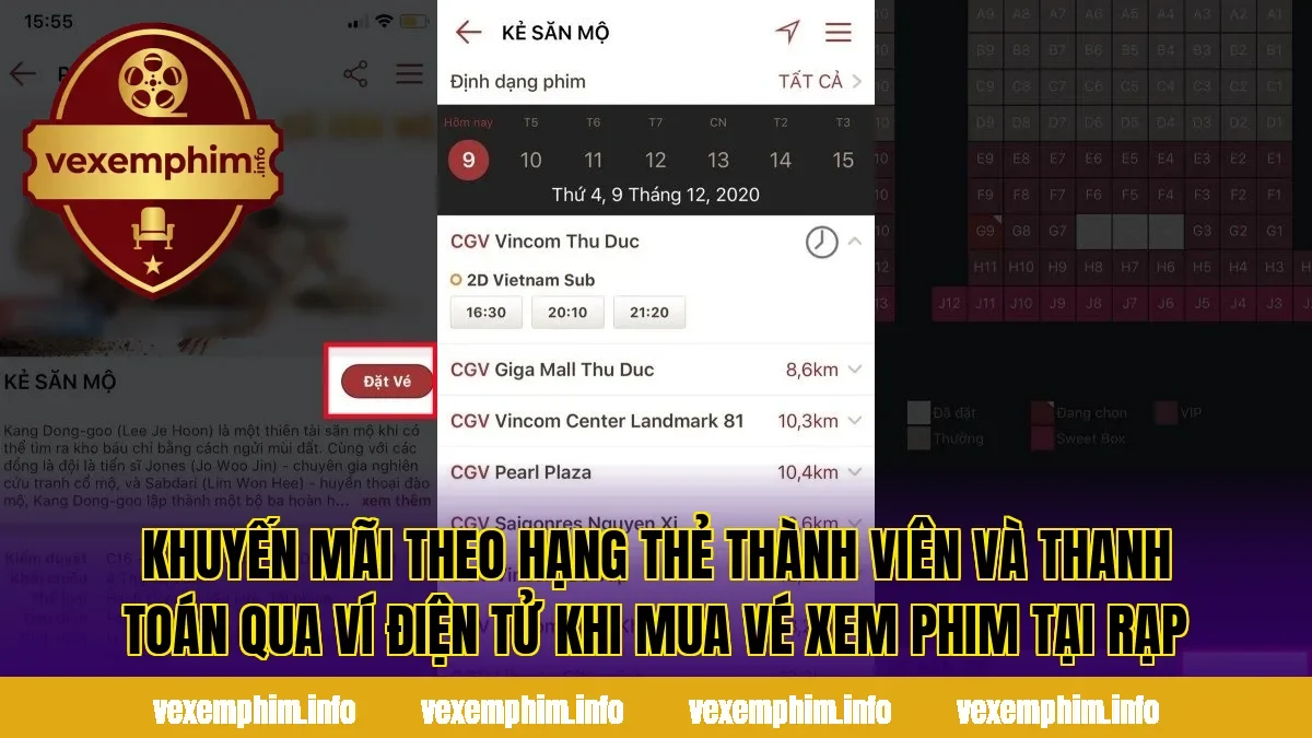 Khuyến mãi theo hạng thẻ thành viên và thanh toán qua ví điện tử khi mua vé xem phim tại rạp