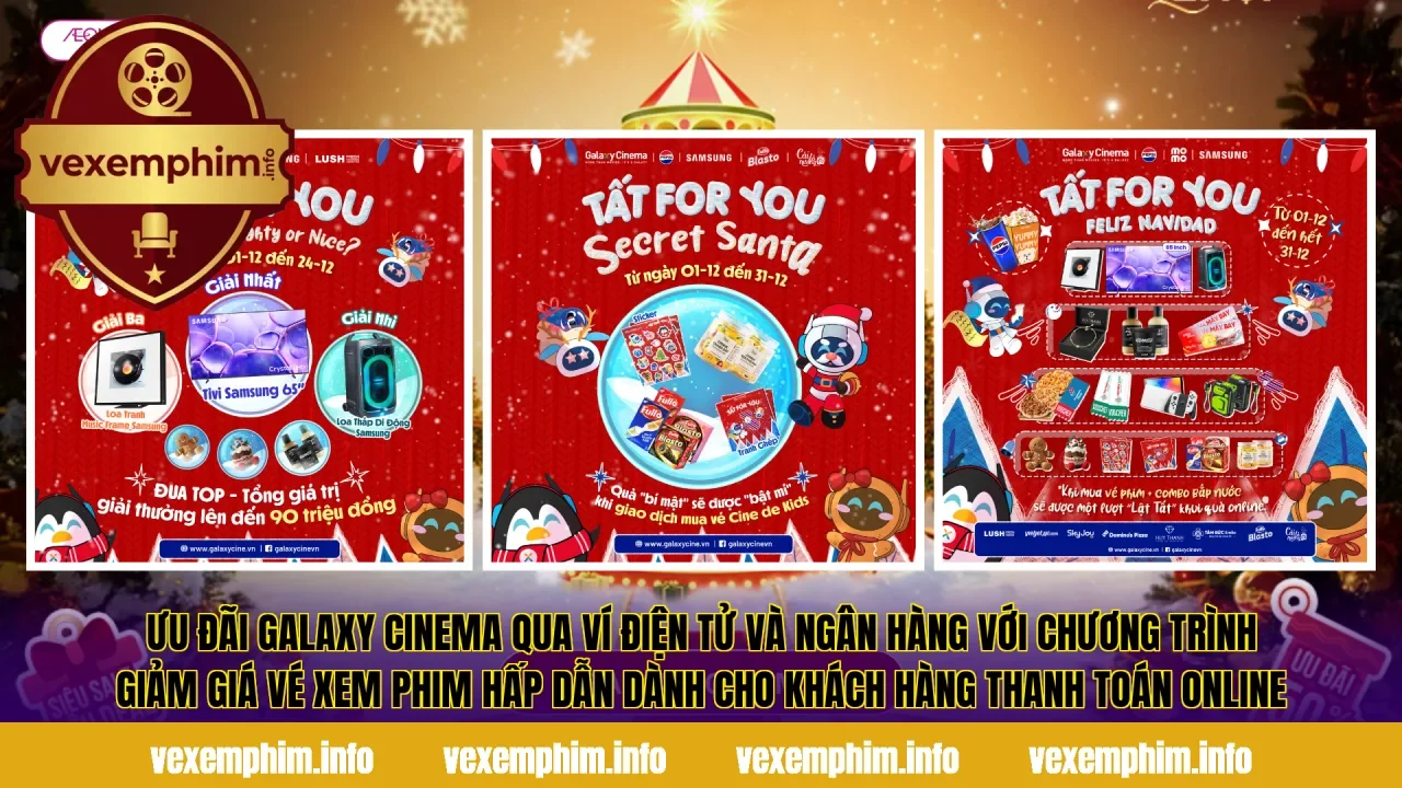 Ưu đãi Galaxy Cinema qua ví điện tử và ngân hàng với chương trình giảm giá vé xem phim hấp dẫn dành cho khách hàng thanh toán online